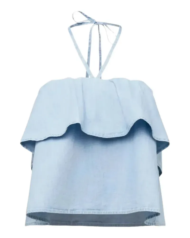 Drykorn ruffled halterneck blouse - Blau Blau