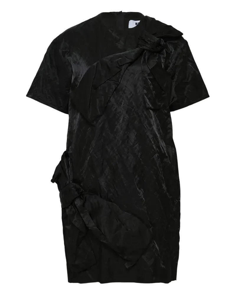 MSGM crinkle bow mini dress - Schwarz Schwarz