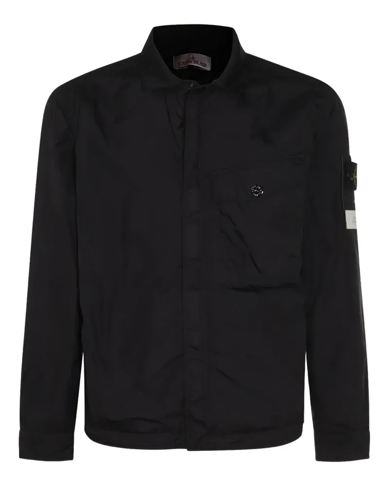 Stone Island Mantel in Knitteroptik - Schwarz Schwarz