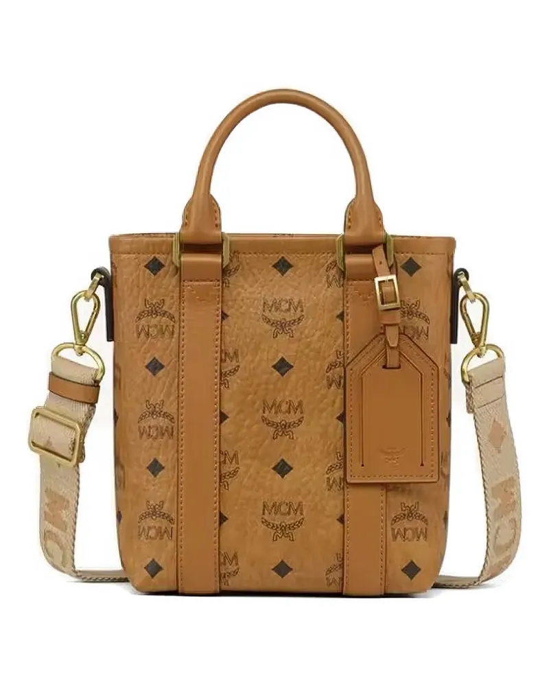 MCM Visetos Tote Bag mit Logo-Print - Nude Nude