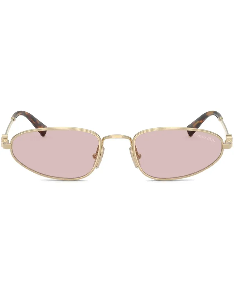 Miu Miu Sonnenbrille mit ovalem Gestell - Gold Gold