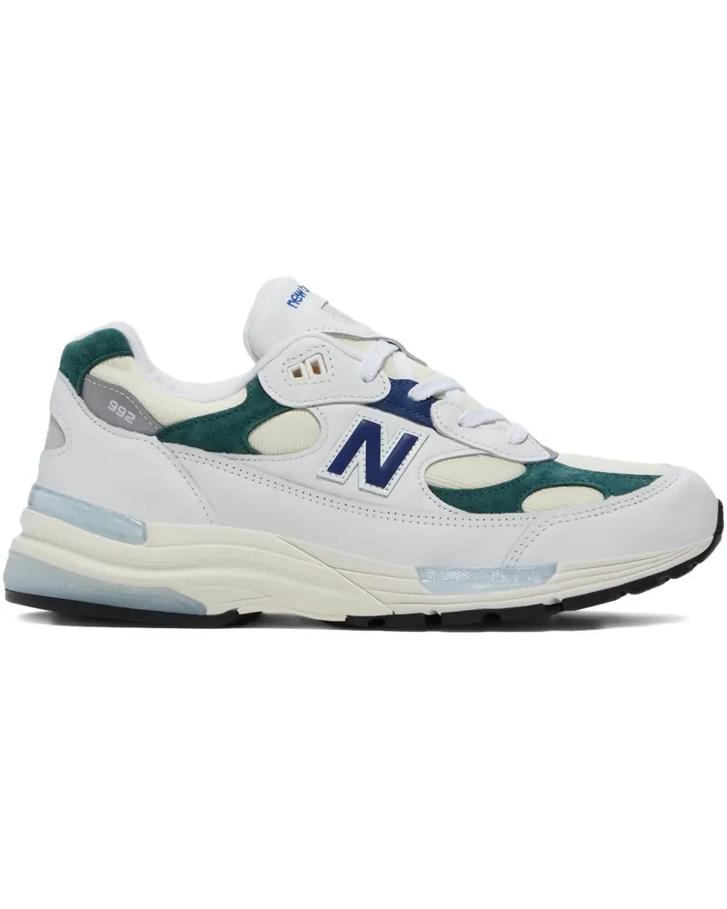 New Balance 992 "Made in USA - White Marsh Green" Sneakers - Weiß Weiß
