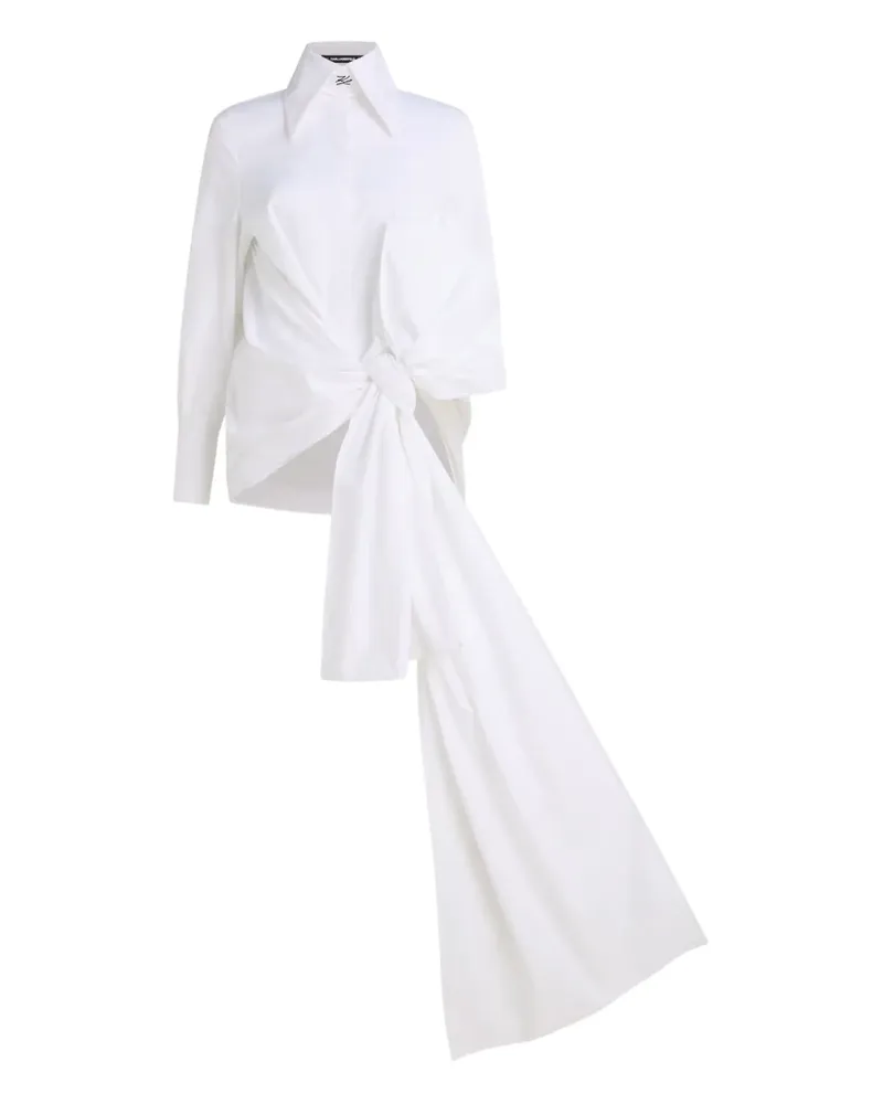 Karl Lagerfeld Karl Studio Bluse mit Popeline-Schleife - Weiß Weiß