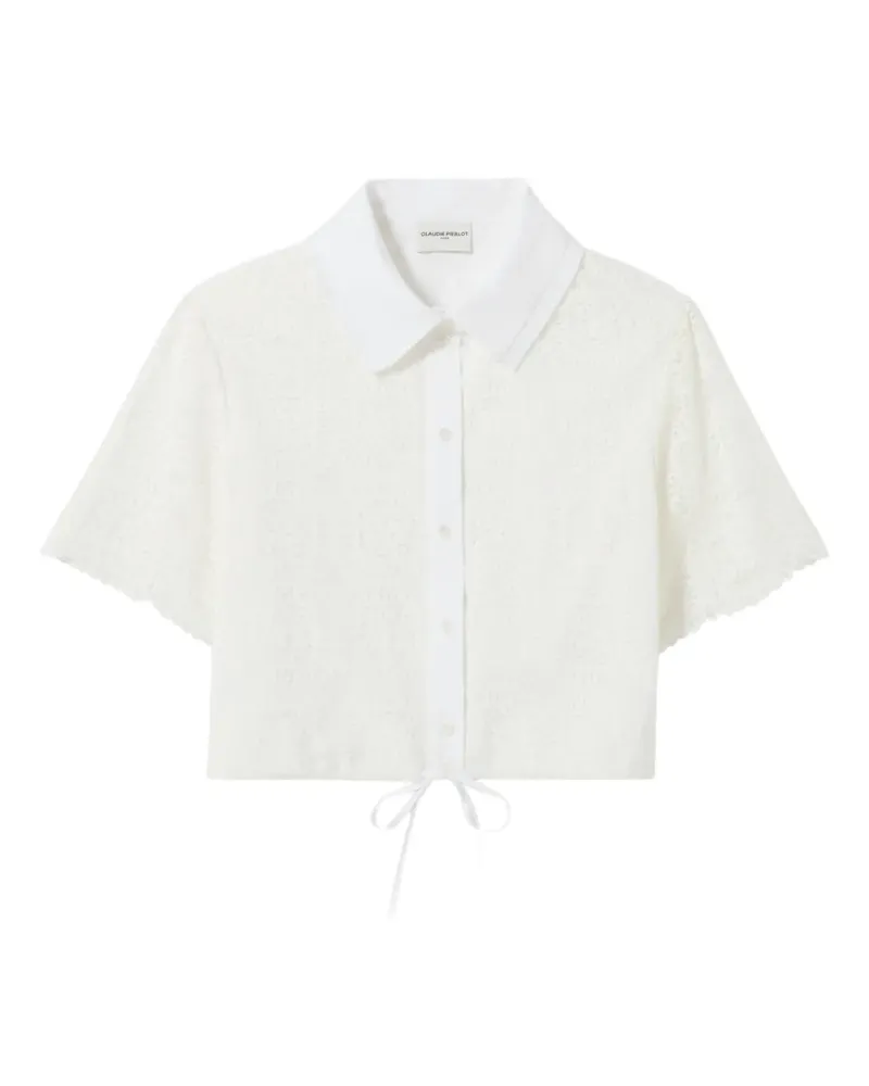 Claudie Pierlot Kordelzug-Hemd mit Spitzendetail - Weiß Weiß