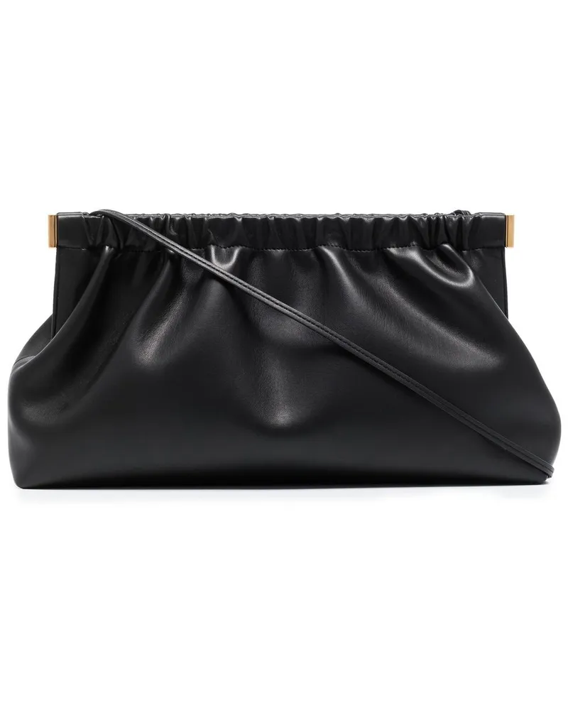 Nanushka Bar Clutch aus veganem Leder Schwarz