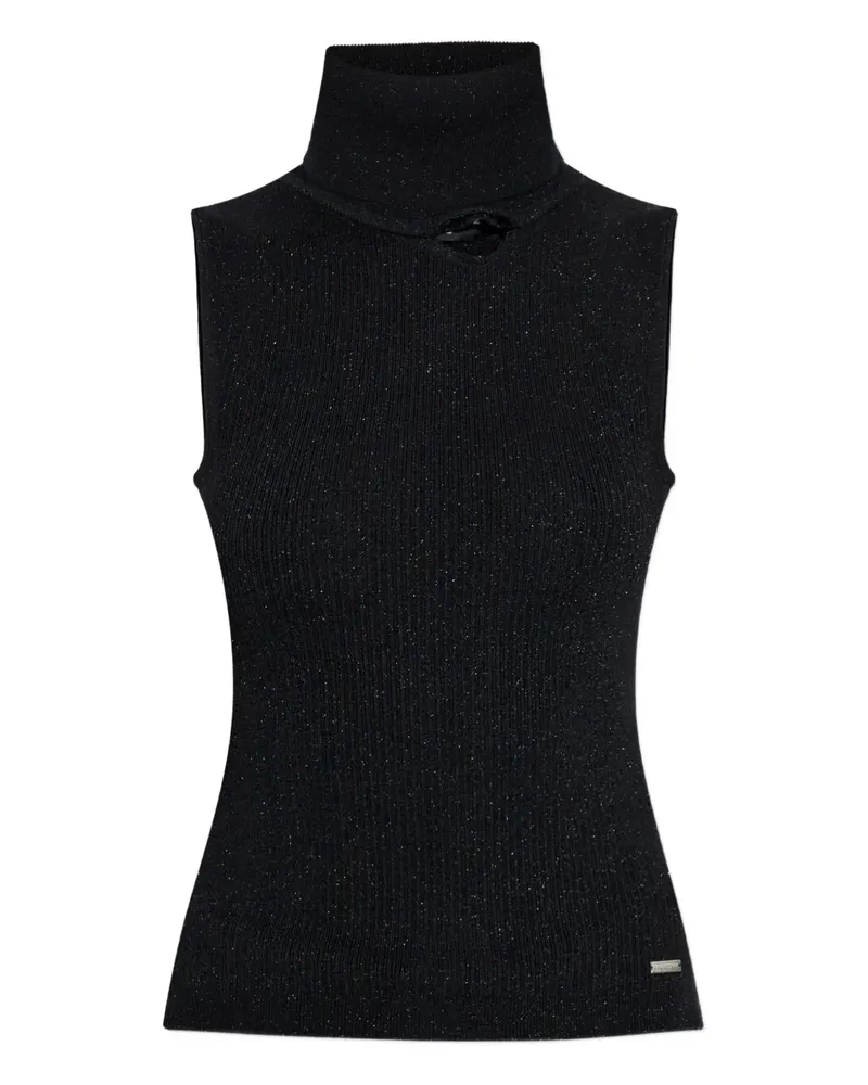 Dsquared2 Ärmelloses Rollkragentop - Schwarz Schwarz