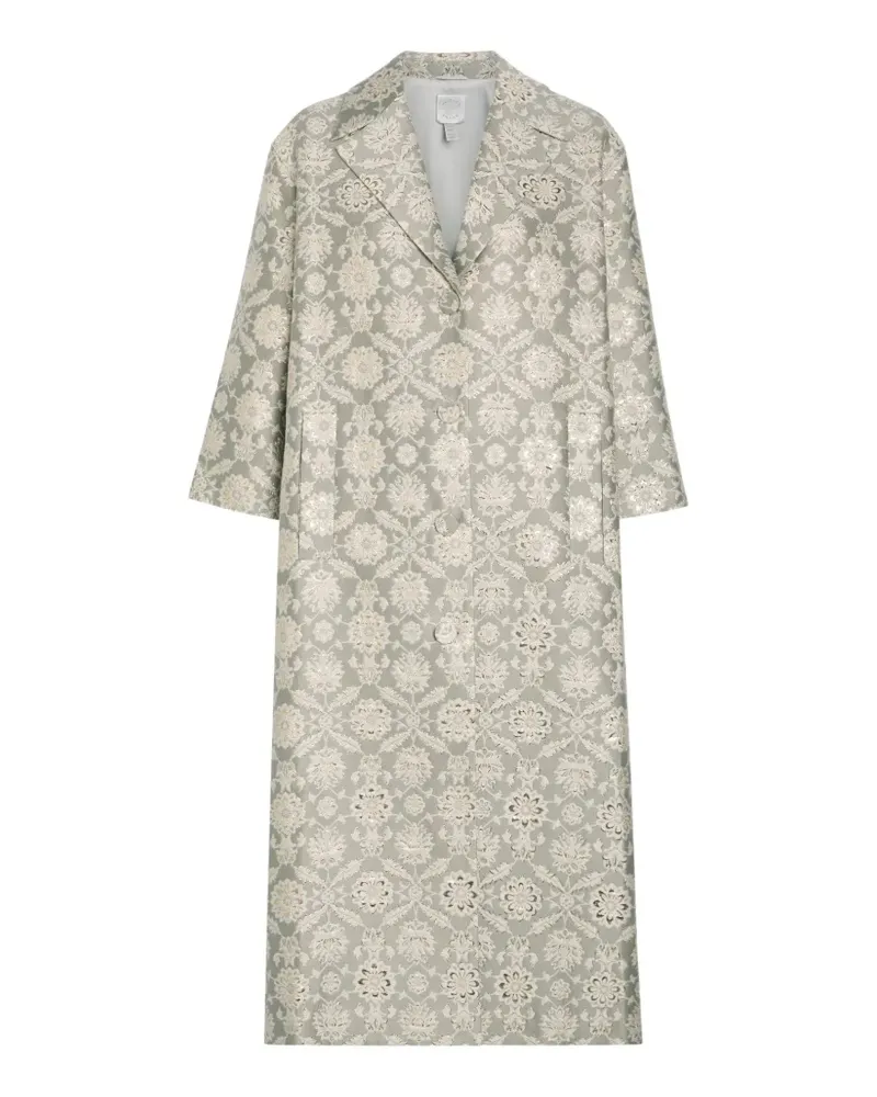 Huishan Zhang floral-brocade single-breasted coat - Grün Grün
