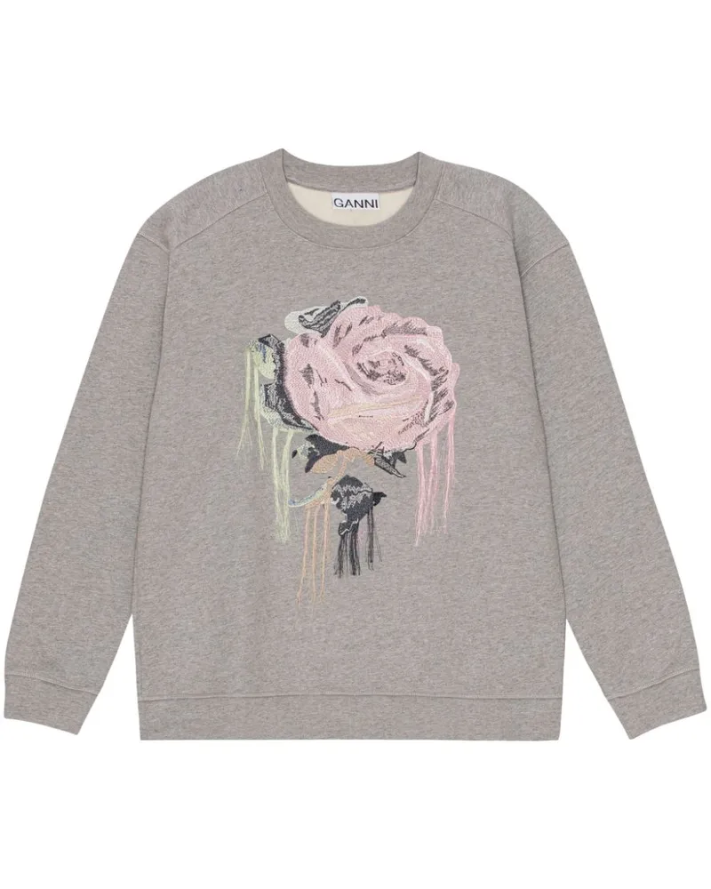 Ganni Pullover mit grafischem Print - Grau Grau