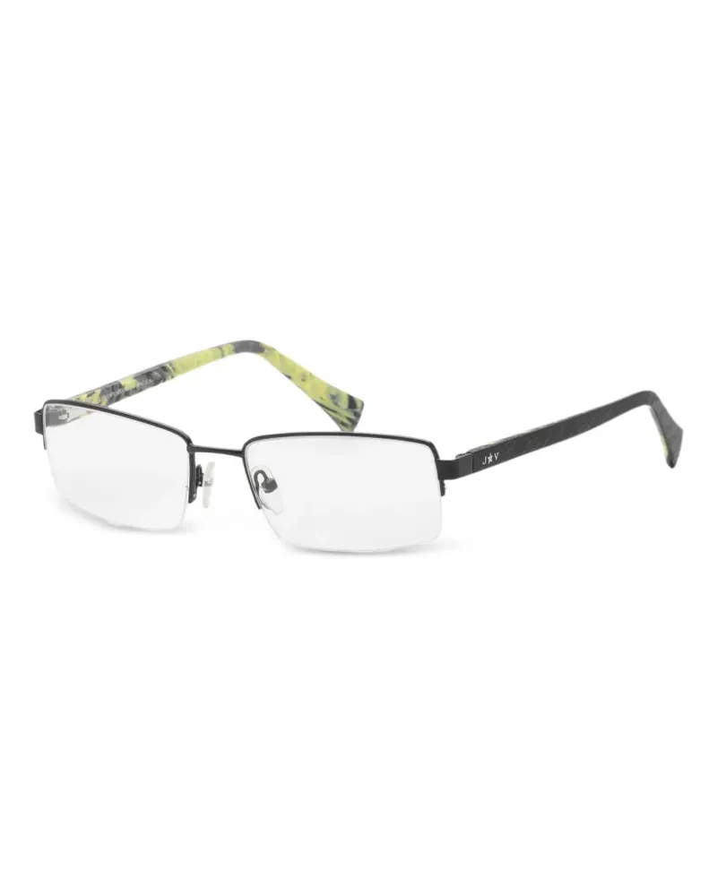 John Varvatos Halbrandbrille mit eckigem Gestell - Schwarz Schwarz
