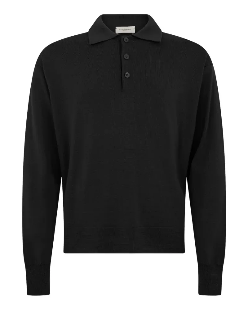 Paolo Pecora Milano Feinstrick-Pullover im Oversized-Look - Schwarz Schwarz