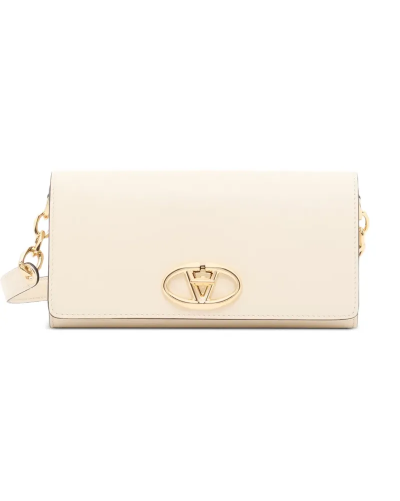 Valentino Garavani VLogo The Bold Edition wallet with shoulder strap in nappa leather - Nude Nude