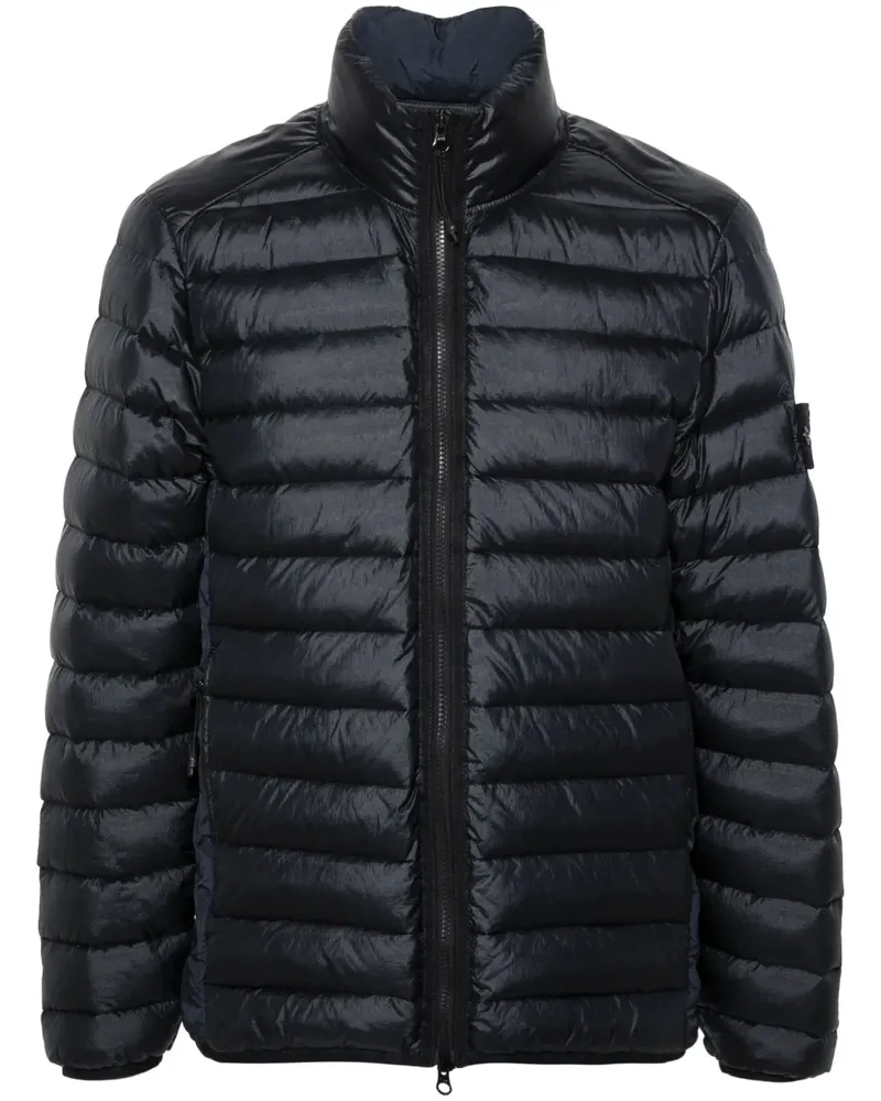 Stone Island Gefütterte Jacke mit Kompass-Patch - Blau Blau