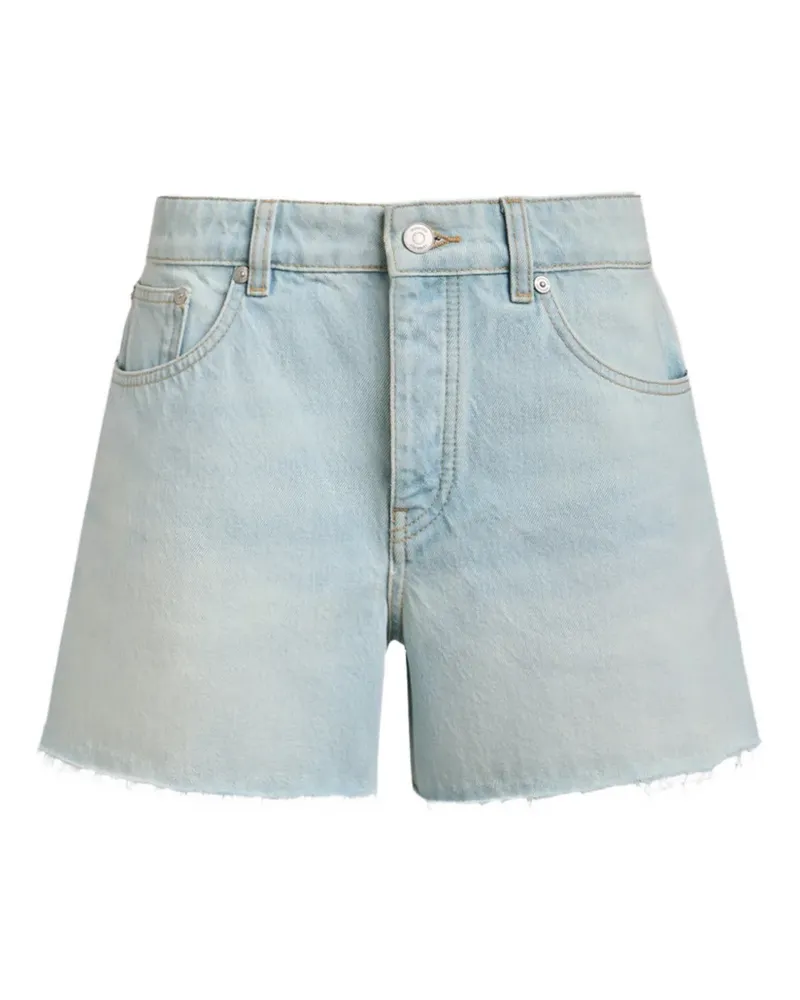 12 STOREEZ Ausgefranste Jeans-Shorts - Blau Blau