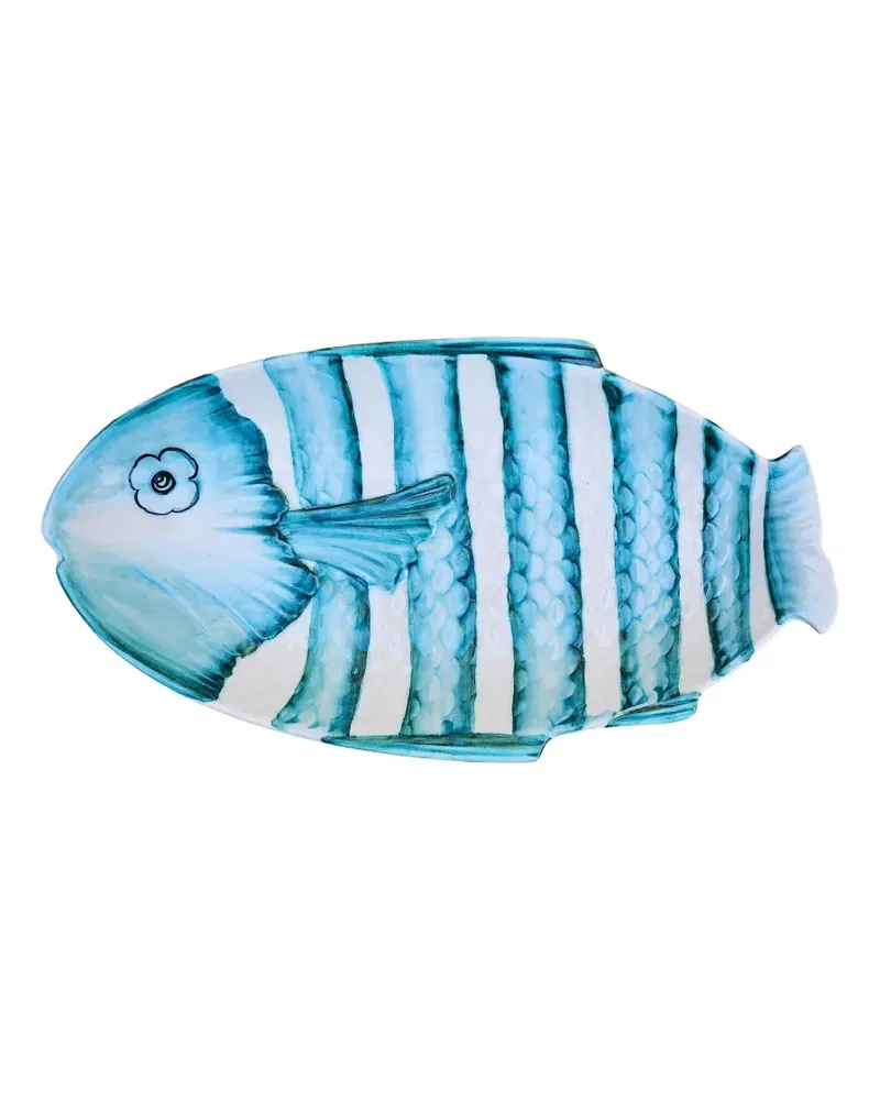 Les-Ottomans Servierteller in Fischform 40cm - Blau Blau