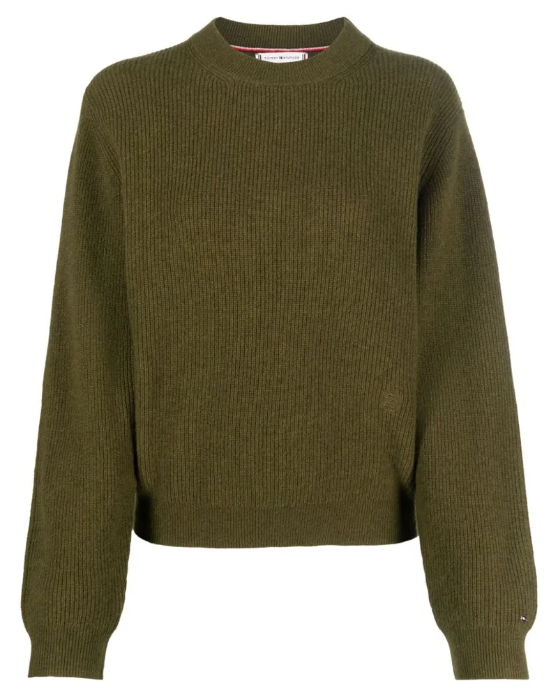 Tommy Hilfiger Pullover mit Logo-Schild - Grün Grün