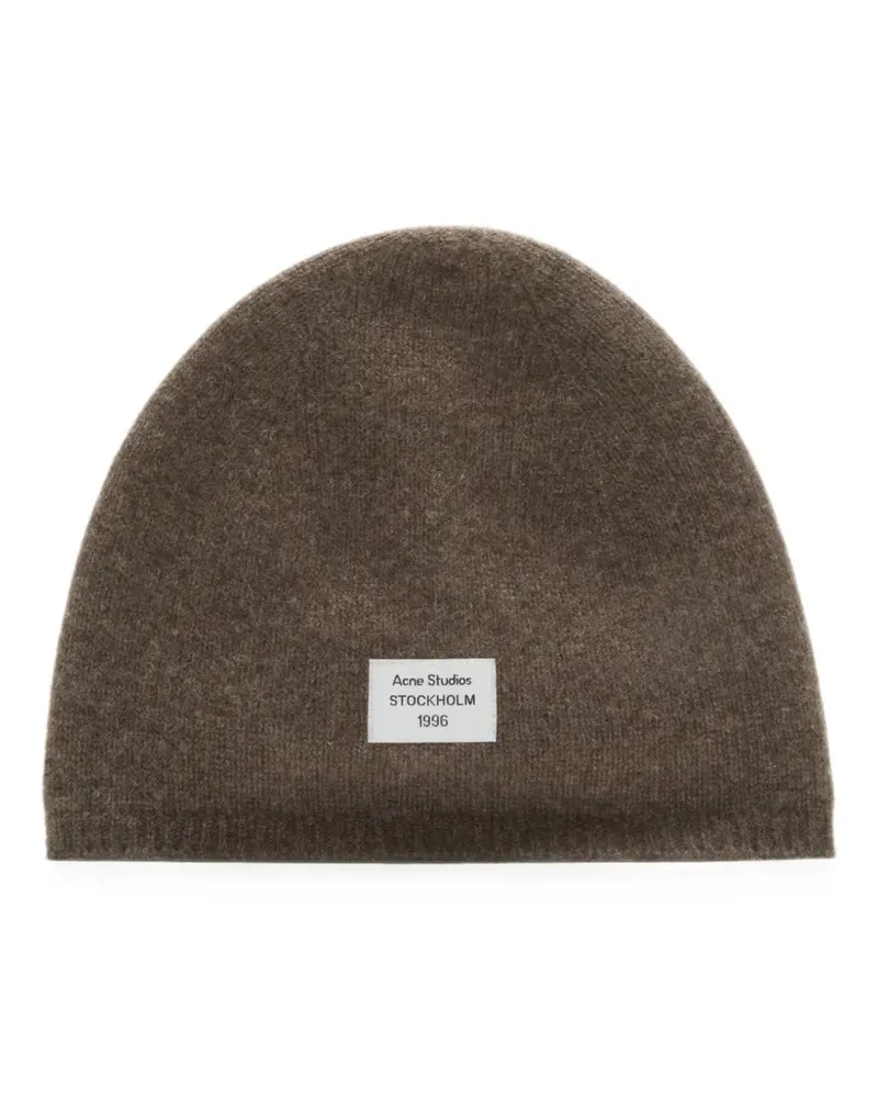 Acne Studios Beanie aus Kaschmir mit Logo - Braun Braun