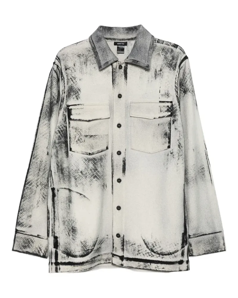 Avant Toi Hemd mit abstraktem Print - Grau Grau