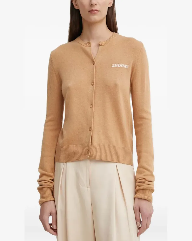 Day Birger et Mikkelsen Cardigan mit Intarsien-Logo - Braun Braun