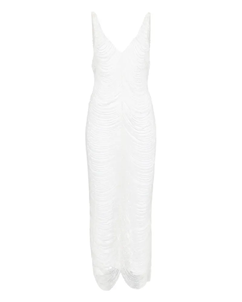 Giuseppe di Morabito Kleid mit V-Ausschnitt - Weiß Weiß
