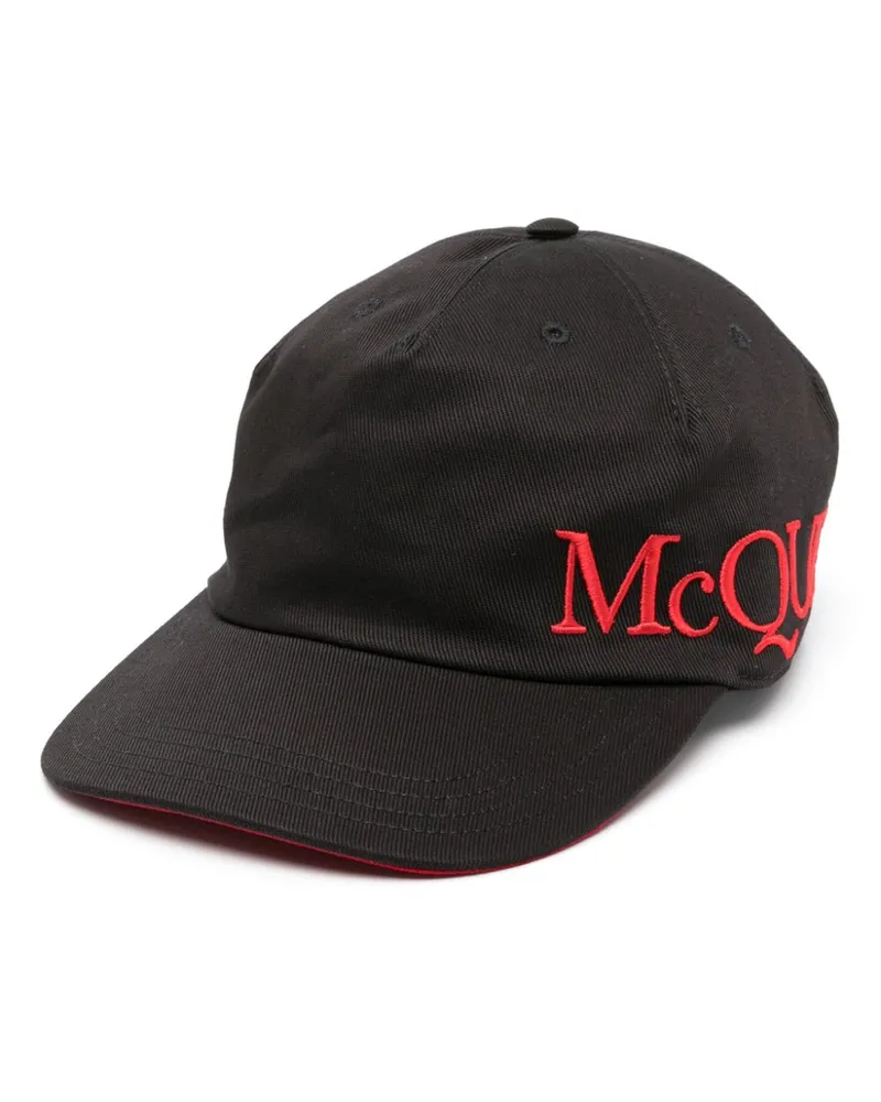 Alexander McQueen Baseballkappe mit Logo-Stickerei - Schwarz Schwarz