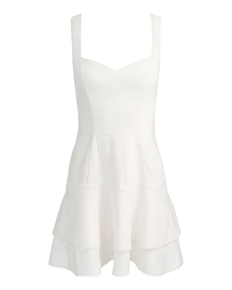 Alice + Olivia Miriam pom-pom trim mini dress - Weiß Weiß