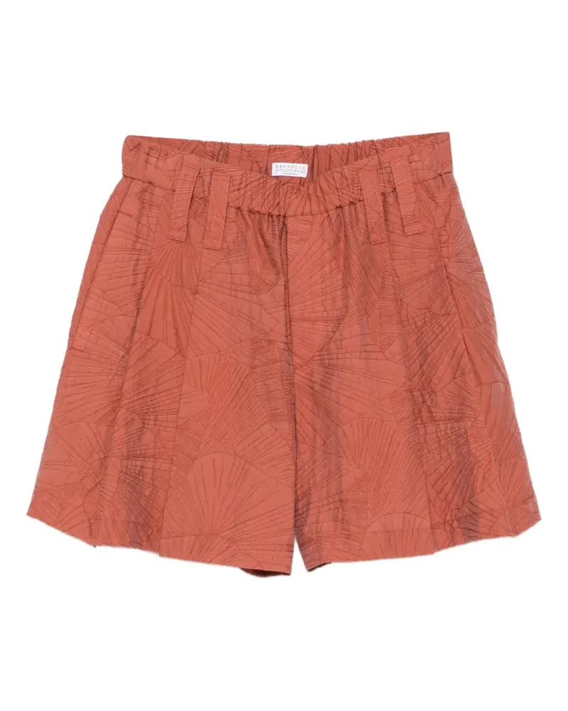 Brunello Cucinelli geometric pattern shorts - Orange Orange