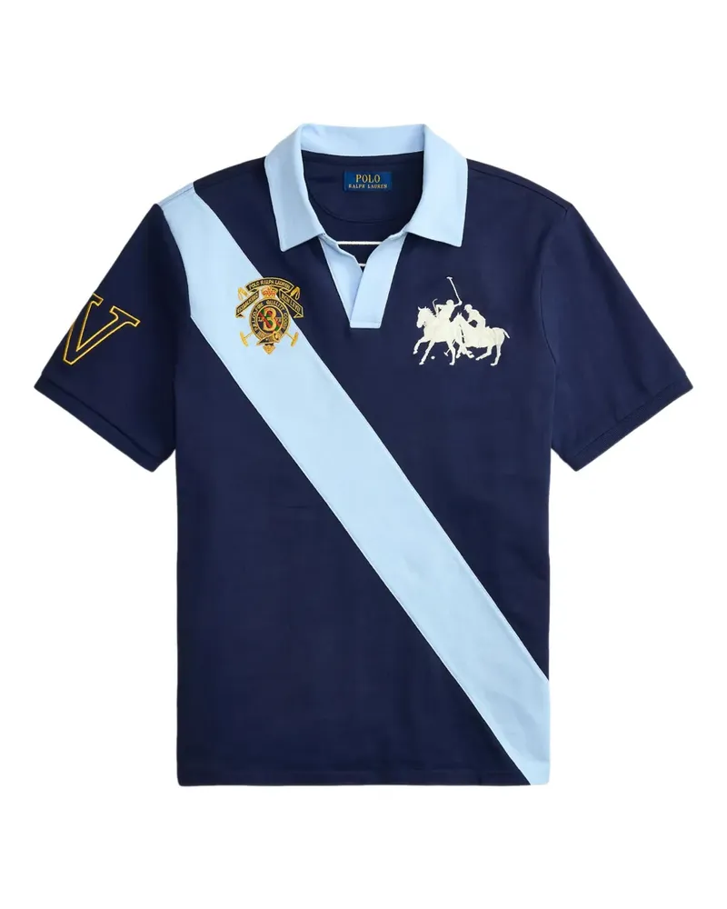 Ralph Lauren Poloshirt mit Wappenstickerei - Blau Blau