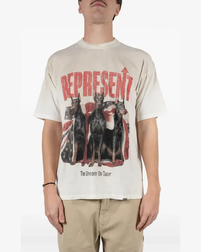 REPRESENT Dream on Tour T-Shirt mit grafischem Print - Nude Nude
