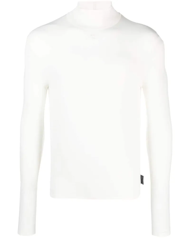 Courrèges Langarmshirt mit Stehkragen - Weiß Weiß