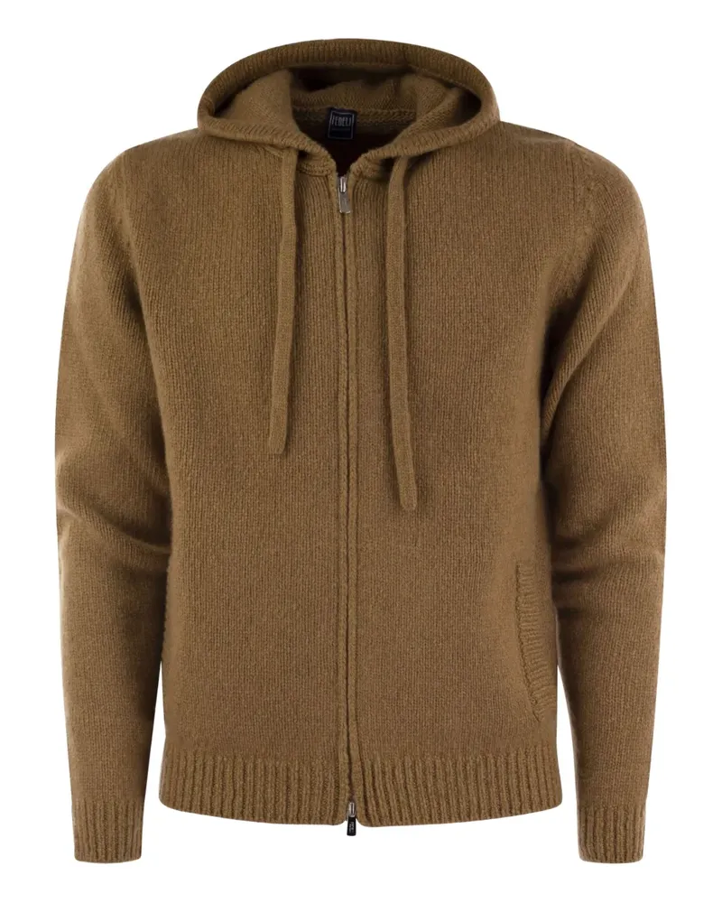 Fedeli Kapuzenjacke mit Reißverschluss - Braun Braun
