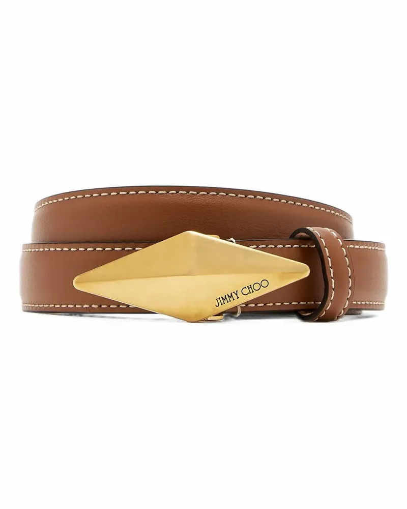 Jimmy Choo Gürtel mit rautenförmiger Schnalle - Braun Braun