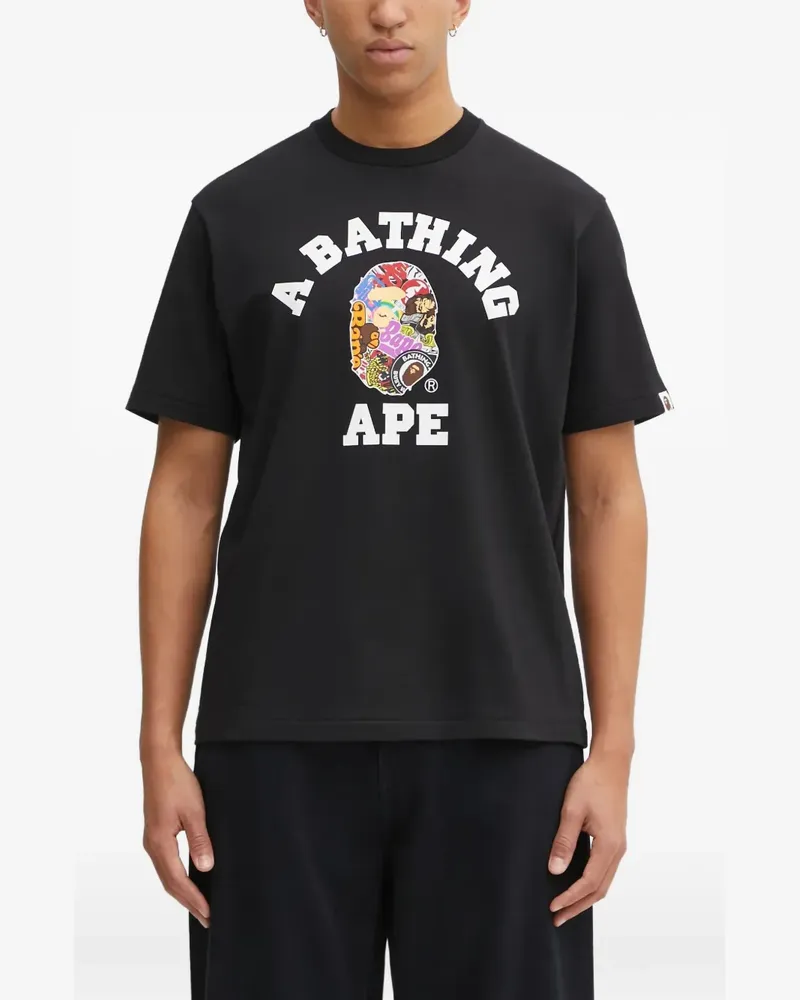 BAPE T-Shirt mit Logo-Print - Schwarz Schwarz