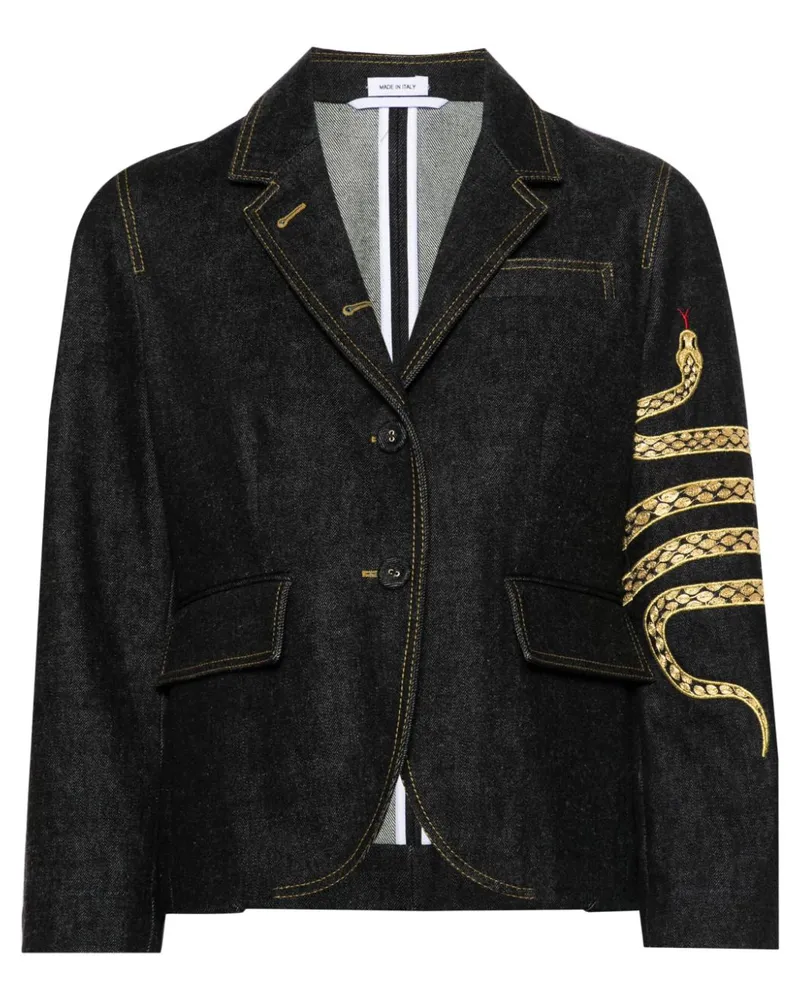 Thom Browne Jeansblazer mit Schlangenmotiv - Blau Blau