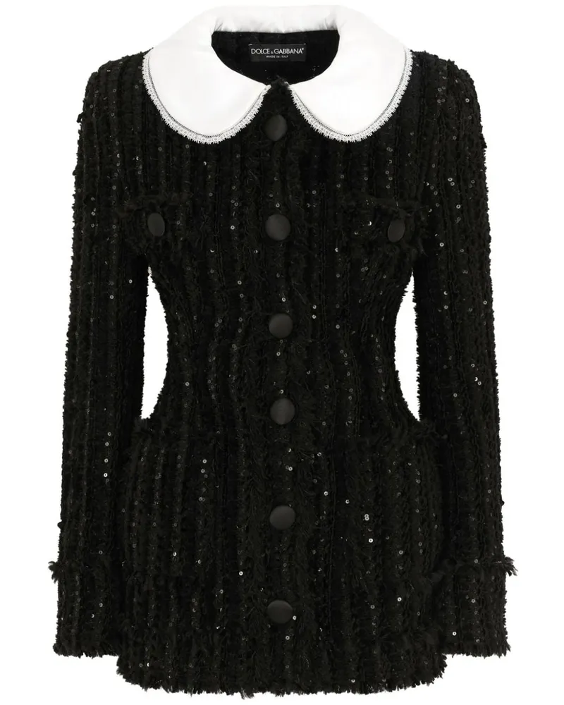 Dolce & Gabbana Tweed-Jacke mit Pailletten - Schwarz Schwarz
