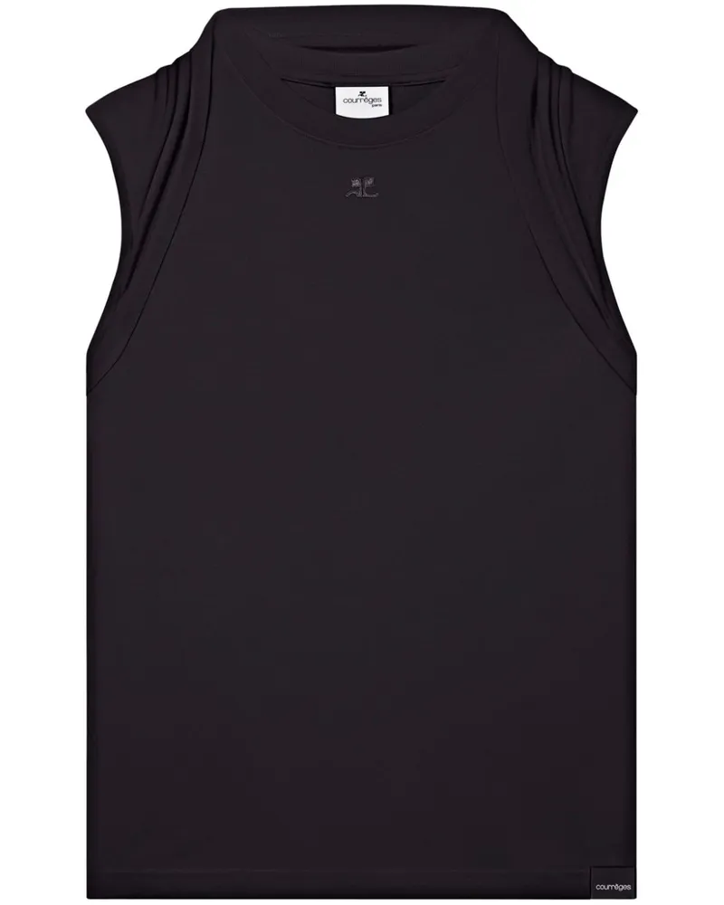 Courrèges Drapiertes Trägershirt - Schwarz Schwarz