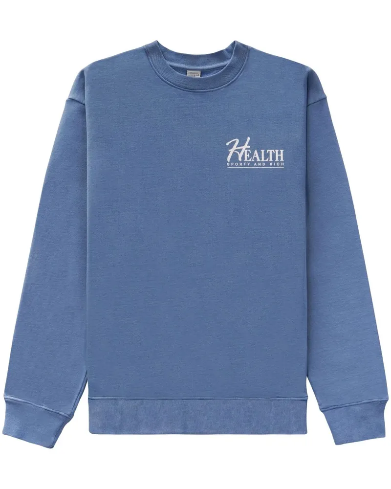 SPORTY & RICH Health Sweatshirt mit Logo-Print - Blau Blau