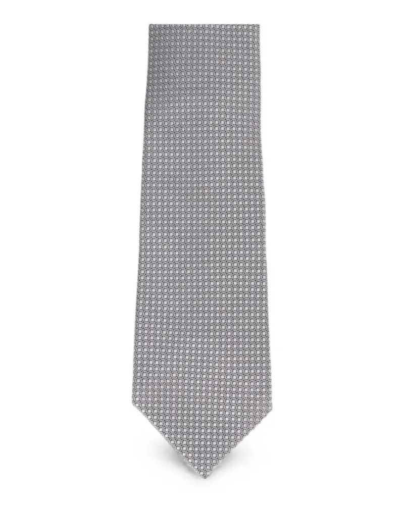 Tom Ford geometric-pattern tie - Grau Grau