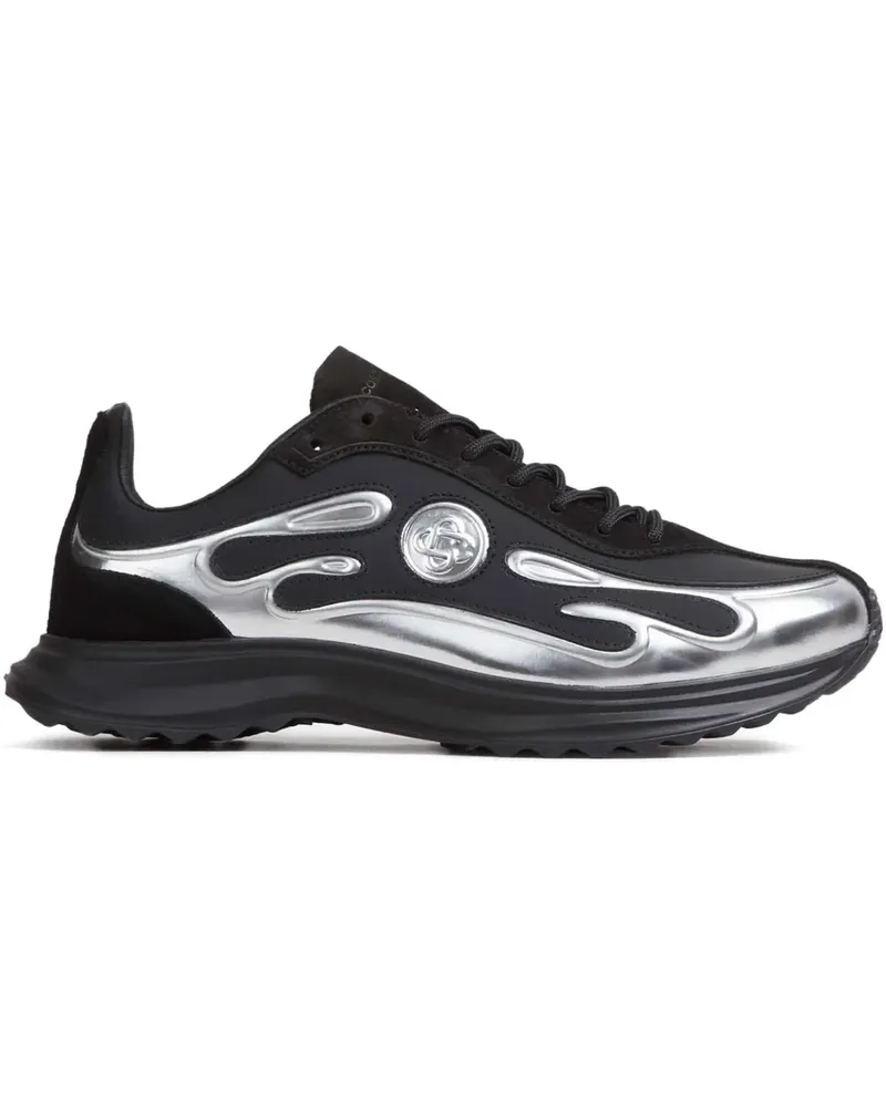 Casablanca Paris Sneakers mit Flammenapplikation - Schwarz Schwarz