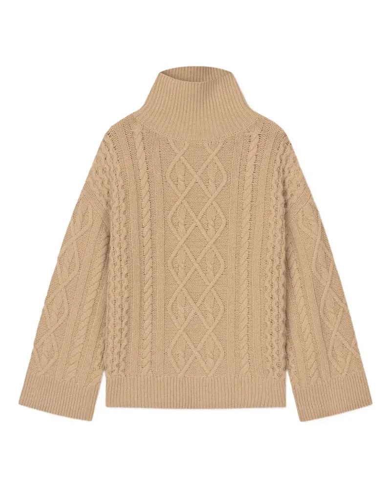 AERON Rollkragenpullover mit Zopfmuster - Nude Nude