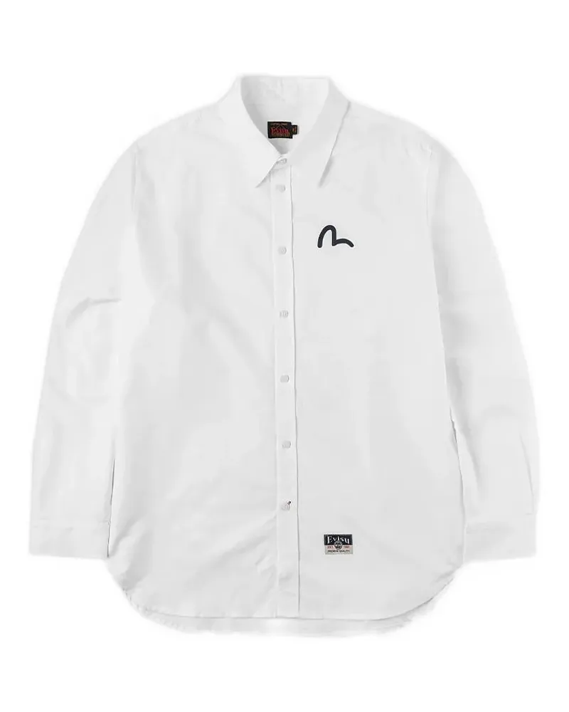Evisu seagull-print oxford shirt - Weiß Weiß