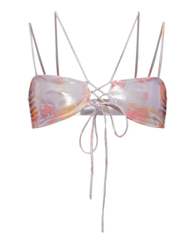 Diesel NADINE-UTLT floral-print lace-up bikini top - Violett Violett