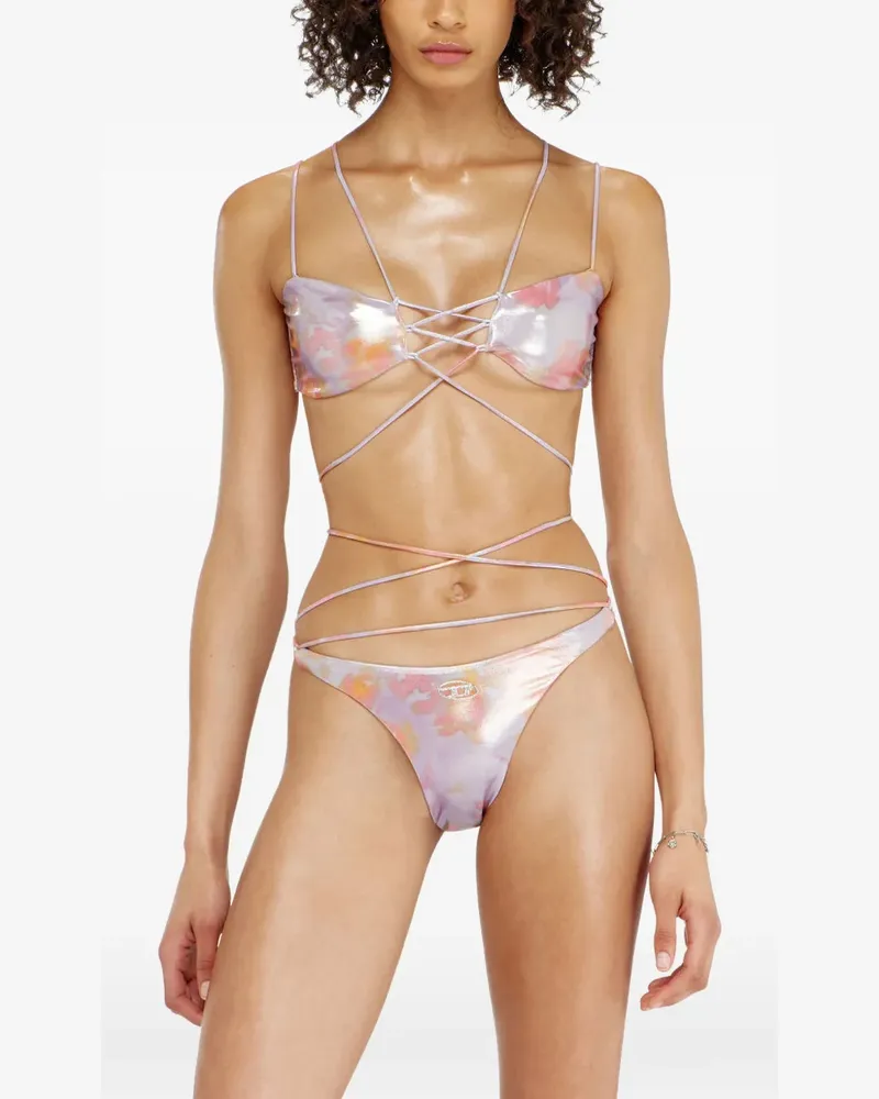 Diesel Bikinioberteil mit Blumen-Print - Violett Violett