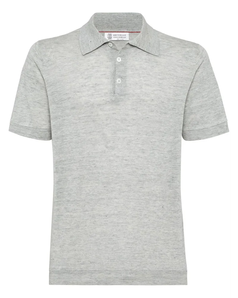 Brunello Cucinelli Meliertes Poloshirt - Grau Grau