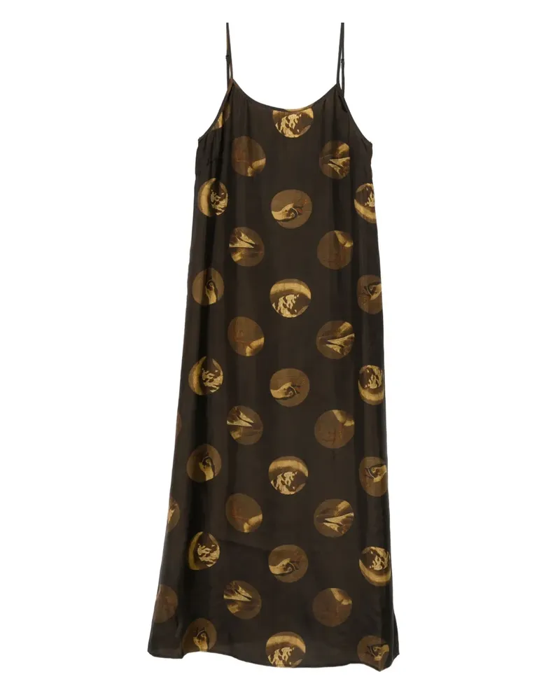 Uma Wang Gemustertes Kleid - Braun Braun