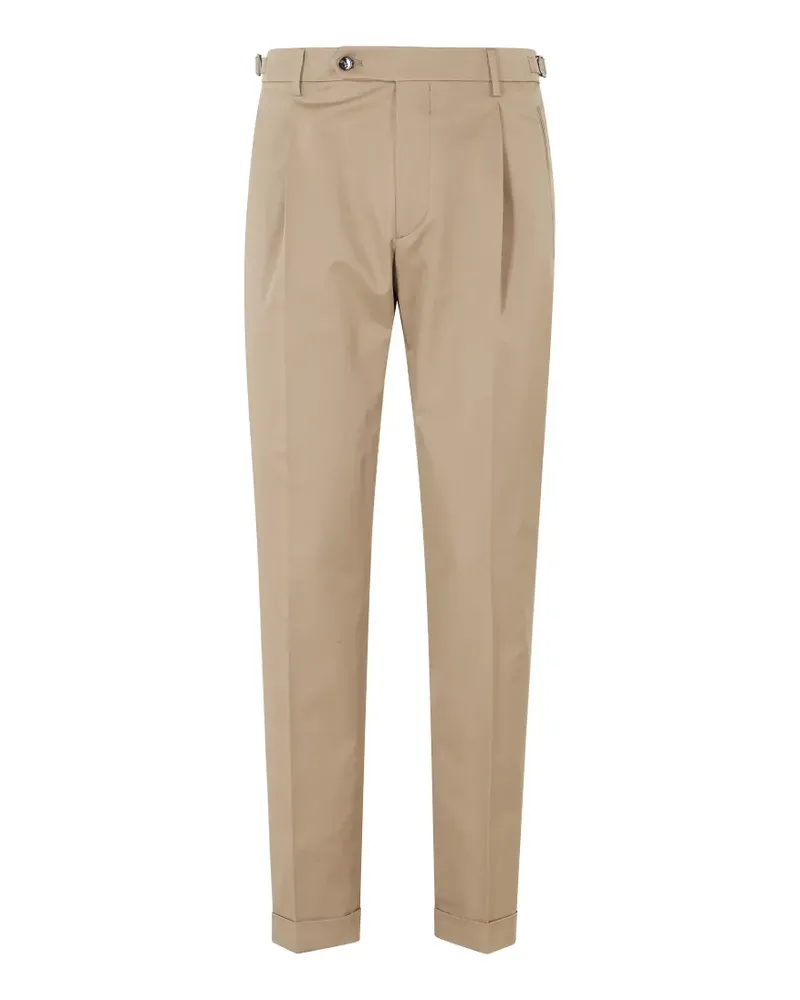 Berwich pleated-detail turn-up trousers - Nude Nude