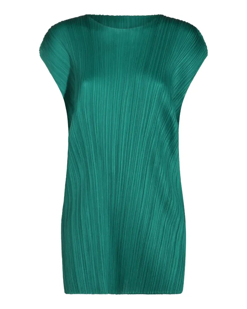 Issey Miyake plissé-effect mini dress - Grün Grün