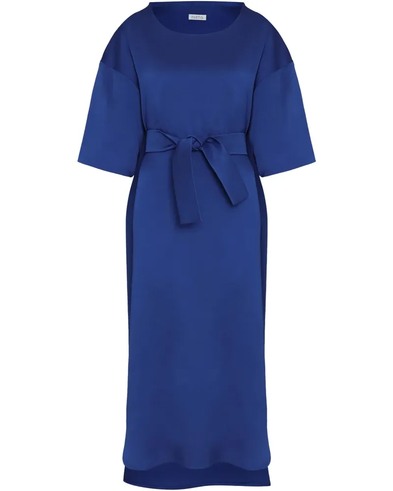 Gloria Coelho Midikleid mit Bindegürtel - Blau Blau