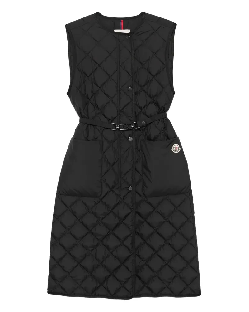 Moncler Gesteppte Weste mit Gürtel - Schwarz Schwarz