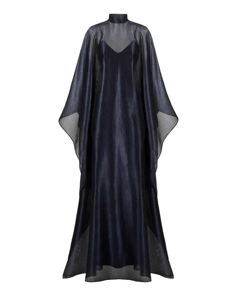 Taller Marmo Sphinx Maxikleid mit Stehkragen - Blau Blau