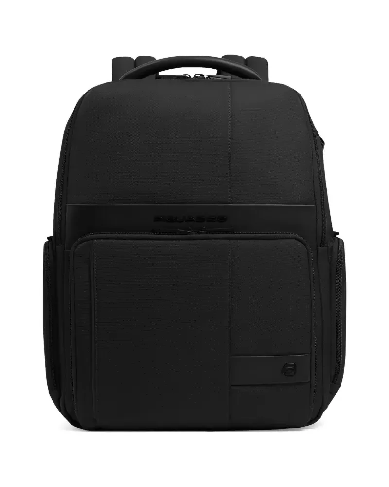 Piquadro expandable laptop backpack - Schwarz Schwarz